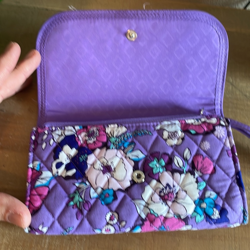 Vera Bradley Purple Floral wristlet - Picture 2 of 7